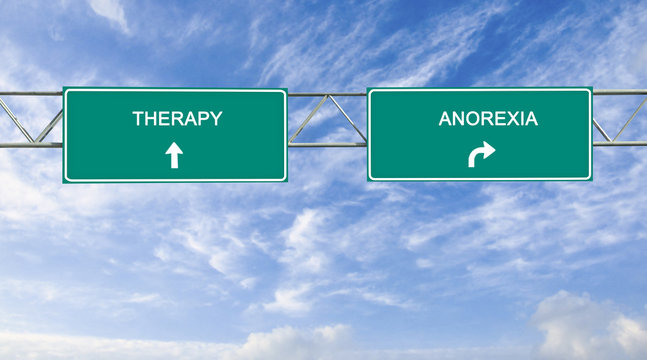 Road Sign To Therapy And Anorexia