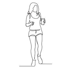 the girl drinks coffee 05