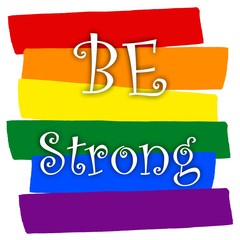 Rainbow gay pride flag, Symbol of sexual minorities, be strong © Fernando Batista