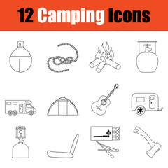 Camping icon set
