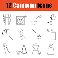 Obraz premium Camping icon set