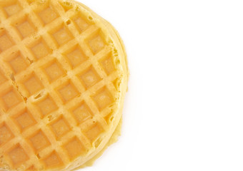 Round Waffles Ready for Breakfast on a White Background