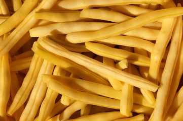 Washed with cut ends of green bean pods before cooking.