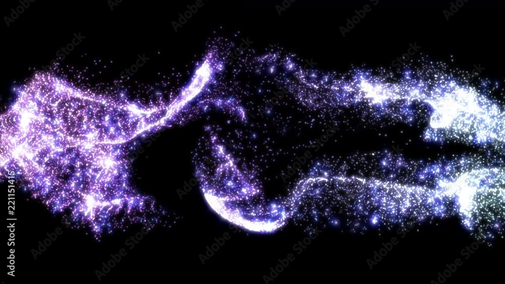 Poster twist white purple plasma moving particle form motion background