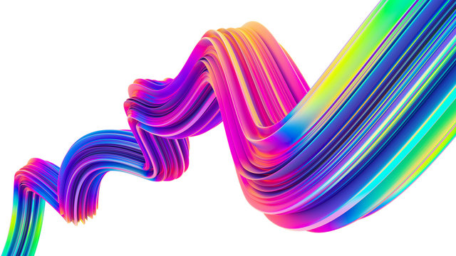 Neon holographic liquid wave shape for trendy Christmas design backgrounds and posters