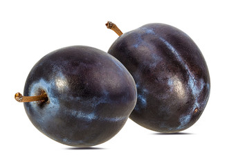 Fresh plum isolated on white background with clipping path