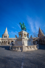 BUDAPEST / HUNGARY - FEBRUARY 02, 2012: View of historical landmark Szent István szobra monumente...