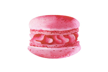 Hand draw watercolor macaron on a white background
