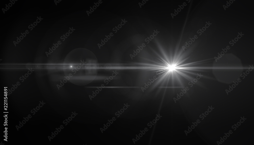 Wall mural abstract of lighting for background. digital lens flare in dark background