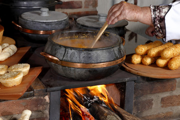 Wood stove in typical rural house in the interior of Brazil