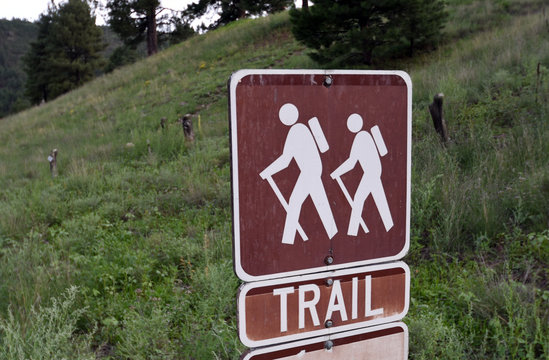Sign for hiking trail
