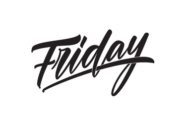 Vector illustration: calligraphic type lettering of Friday