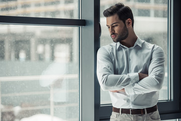 Handsome businessman in office