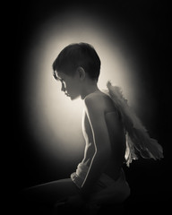 Silhouette of a Boy Angel