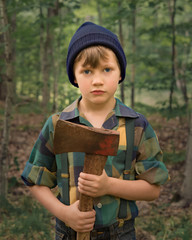 Boy Dressed as a Lumberjack