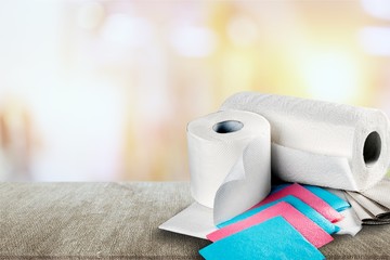 Paper Towel and Toilet Paper isolated on white