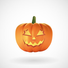 Halloween pumpkin with white background, vector, illustration, eps file