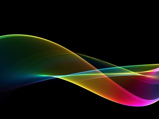 Colorful wave isolated on a black background 