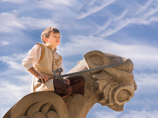 Boy on Dragon Statue