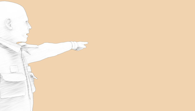 Drawings Person /People Pointing finger Pink Background / Illustration Art