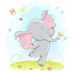 Cute little baby elephant.