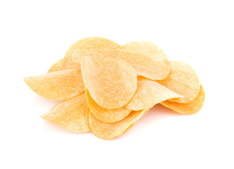 potato chips isolated on white background