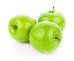 Green apples Isolated on a white background