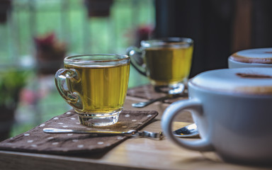 Drinking A Cup Of Hot Tea ; Herbal Beverage For Good Health 