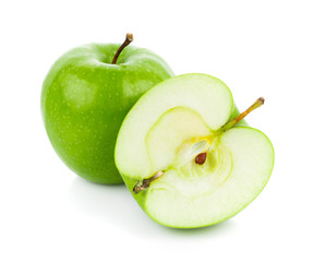 Green apples Isolated on a white background