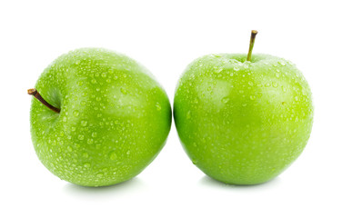 Green apples Isolated on a white background