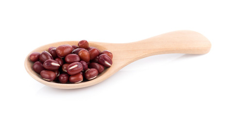 Obraz premium Red bean in spoon isolated on white background