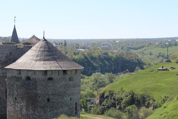 Fototapeta na wymiar Ancient castle in Kamenetz Podolsky, Ukraine