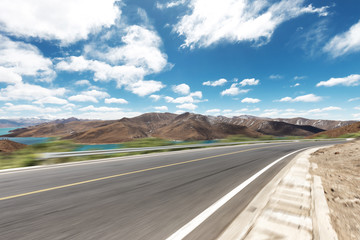 empty road with mountain