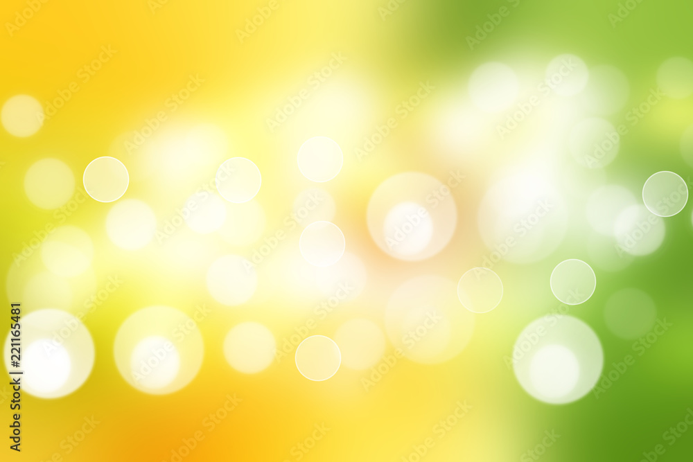 Wall mural abstract colorful gradient yellow green bokeh lights background texture.