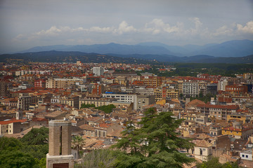 Fototapeta na wymiar View of the old town Girona, Catalonia, Spain