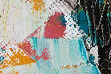 Artists oil paints multicolored closeup abstract background