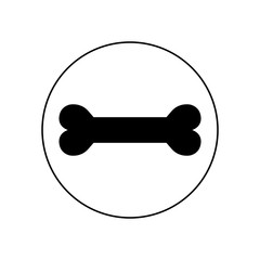 Bone icon in circle, logo on white background