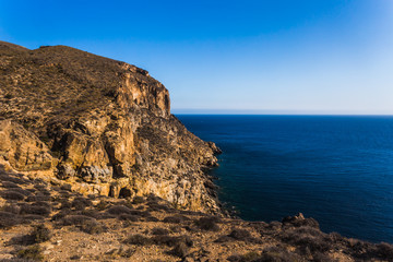 Fototapeta na wymiar Cliffs in La Azohia Murcia in Mediterranean sea, Spain