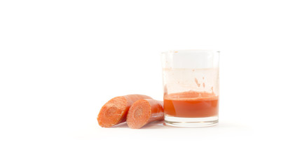 Carrot fresh in a glass