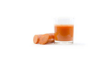 Fresh carrot juice with Glass
