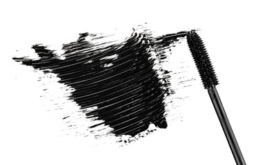 Stroke of Black Mascara with Applicator Brush