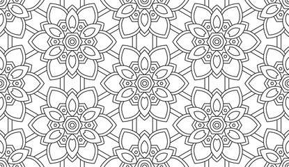 Mandala Shape for Coloring. Floral Kaleidoscope Ornament. Vector.