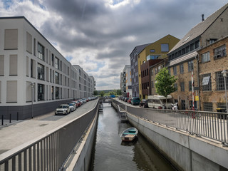View from the harbor in Rostock, Germany