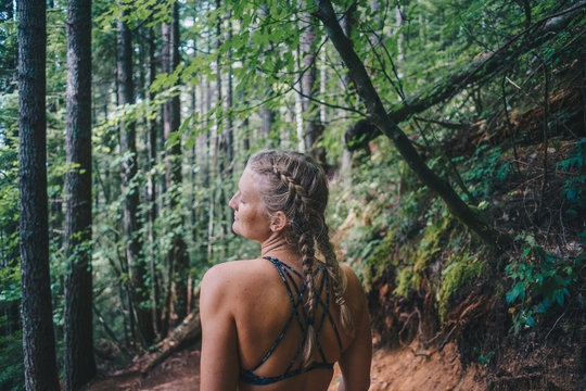 Fit Young Woman Enjoying the Woods