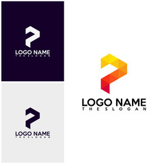 Initial PF logo vector, P logo template, Colorful logo