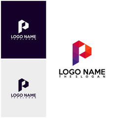 Initial PF logo vector, P logo template, Colorful logo
