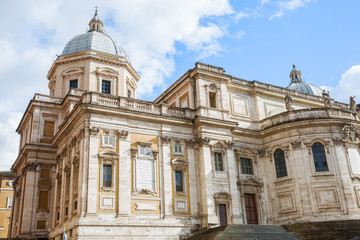Fototapeta na wymiar Facade of the Basilica di Santa Maria Maggiore in Rome, Italy