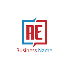 Initial Letter AE Logo Template Design