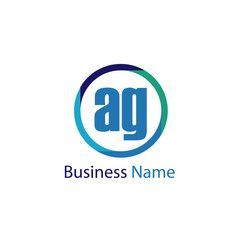 Initial Letter AG Logo Template Design
