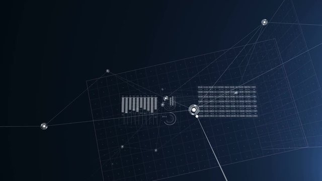 Moving Through Abstract Global Growing Business Network and Data Connections. Looped 3d Animation with Lines and Dots. Business and Technology Concept. 4K UHD 3840x2160.